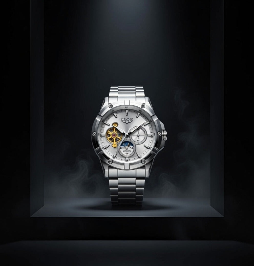 Montre mécanique ronde vintage premium LlGE